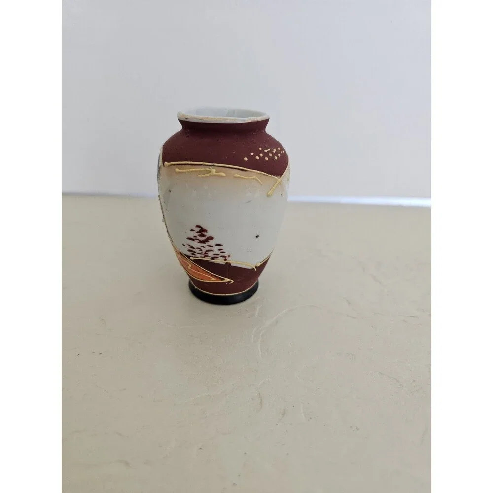 Kishihara Mini Hand Painted Porcelain Occupied Japan Vase Vintage 1945 - 1952
